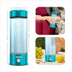 Nixcer Portable Hydrogen Water Generator Bottle - Turquoise image 1