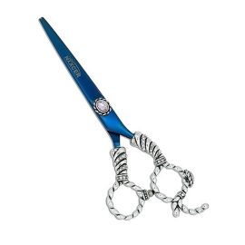 Nixcer Hair Scissors 7″ – Fancy Dragon Hair Cutting Scissors Series with Fine Adjustment – Stainless Steel Razor Edge Hair Shears for Salon & Home Use (Chain Dragon Blue/Silver)