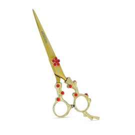 Nixcer Hair Scissors 7″ – Fancy Dragon Hair Cutting Scissors Series with Fine Adjustment – Stainless Steel Razor Edge Hair Shears for Salon & Home Use (Flower Dragon Gold)