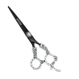 Nixcer Hair Scissors 7″ – Fancy Dragon Hair Cutting Scissors Series with Fine Adjustment – Stainless Steel Razor Edge Hair Shears for Salon & Home Use (Chain Dragon Black/Silver)