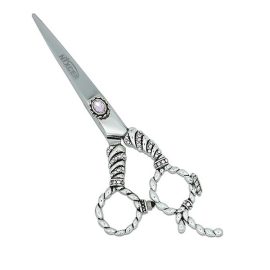 Nixcer Hair Scissors 7″ – Fancy Dragon Hair Cutting Scissors Series with Fine Adjustment – Stainless Steel Razor Edge Hair Shears for Salon & Home Use (Chain Dragon Gold Silver)