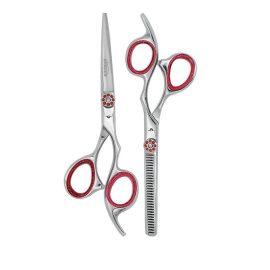 Nixcer Hair Cutting & Thinning/Texturizing Shears Set Professional Hair Cutting Scissors Set – 6.5” Length – Premium Shears For Salon & Home Use Razor Edge Barber Scissors (Silver – NSC001)