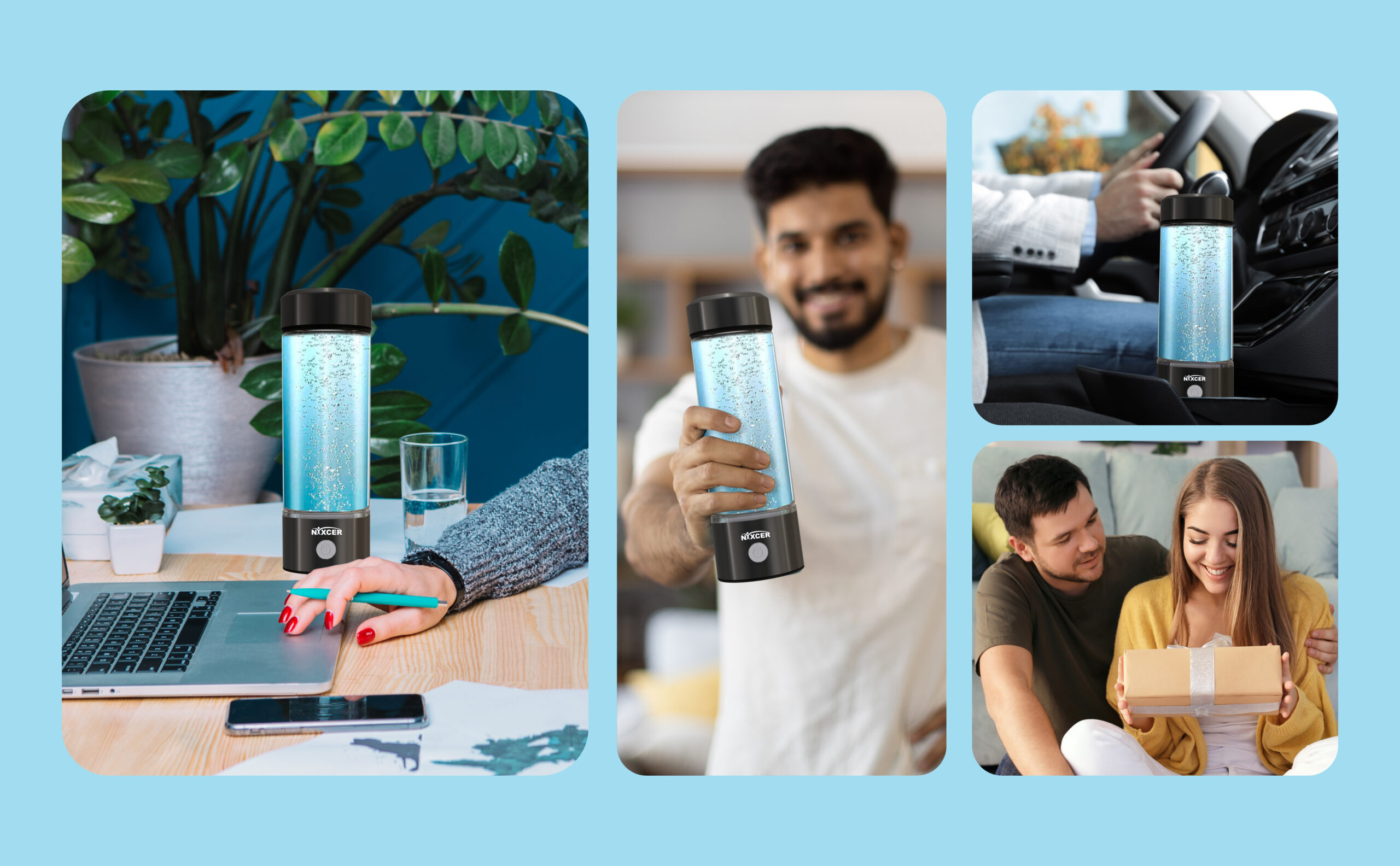 portable water bottle black